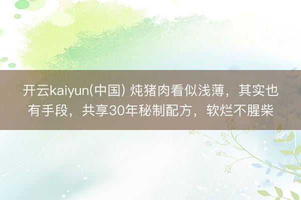 开云kaiyun(中国) 炖猪肉看似浅薄，其实也有手段，共享30年秘制配方，软烂不腥柴