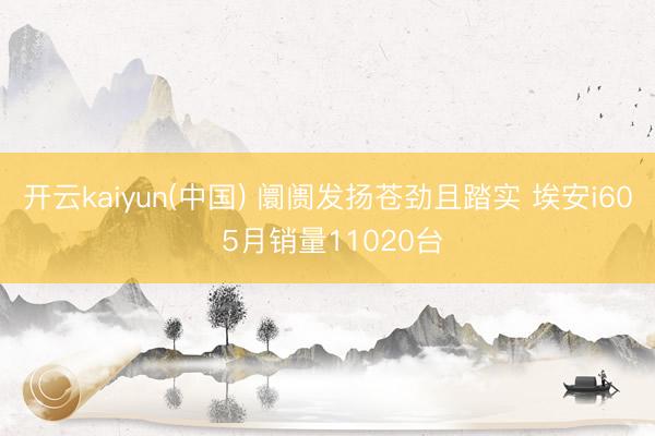 开云kaiyun(中国) 阛阓发扬苍劲且踏实 埃安i60 5月销量11020台