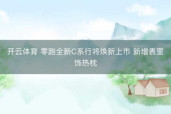 开云体育 零跑全新C系行将焕新上市 新增表里饰热枕