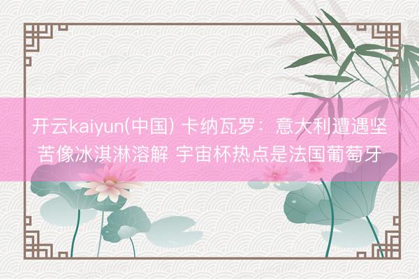 开云kaiyun(中国) 卡纳瓦罗：意大利遭遇坚苦像冰淇淋溶解 宇宙杯热点是法国葡萄牙