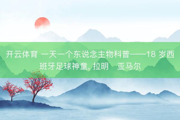 开云体育 一天一个东说念主物科普——18 岁西班牙足球神童, 拉明・亚马尔